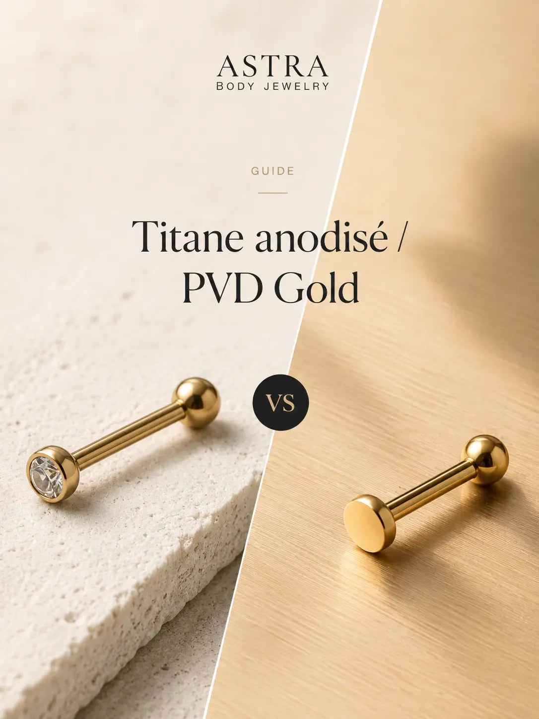 Titane anodisé ou PVD Gold : quelle différence pour un bijou de piercing ? ASTRA