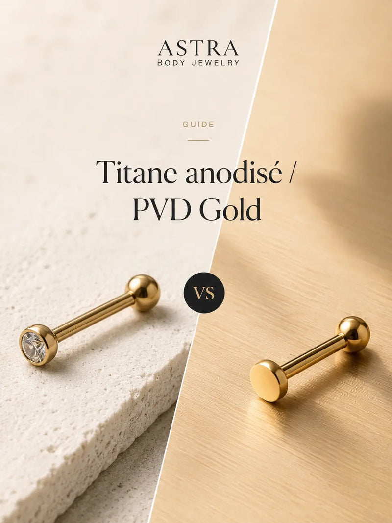 Titane anodisé ou PVD Gold : quelle différence pour un bijou de piercing ? ASTRA