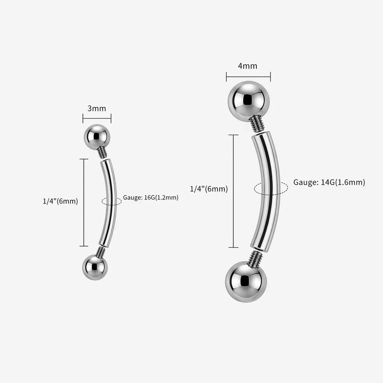 Barre Incurvée Threaded ASTRA BODY JEWELRY